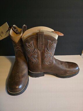 Ariat Anthem Round Toe Shortie Western Boot Size 10